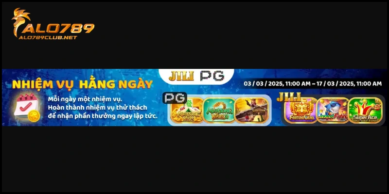 Quà tặng Alo789 – Đăng ký rinh thưởng mỏi tay ngay hôm nay 4 Hoàn thành nhiệm vụ hằng ngày rinh quà tặng Alo789